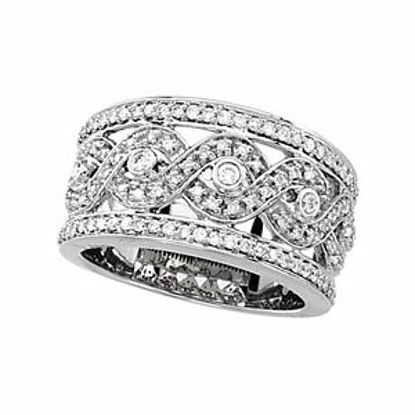 65044:60001:P 14kt White 5/8 CTW Diamond Openwork Infinity-Inspired Band