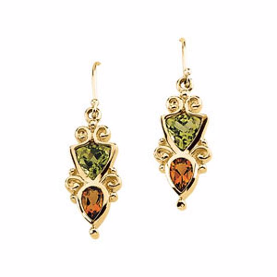 65264:100100:P Peridot & Citrine Earrings