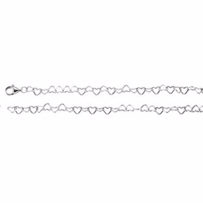 CH805:100200:P Sterling Silver 4.5mm Heart Link 16" Chain
