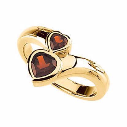 65289:100100:P Mozambique Garnet Double Heart Ring