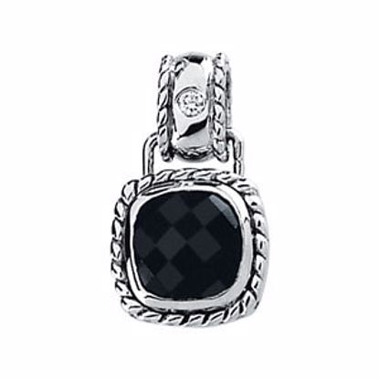 65321:100100:P Onyx & Diamond Pendant