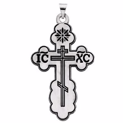 R16114KIT:137488:P Sterling Silver 40x26mm Orthodox Cross Pendant