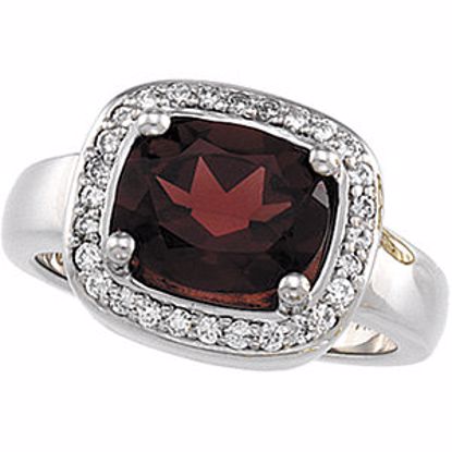 65389:100100:P Mozambique Garnet & Diamond Halo-Style Ring