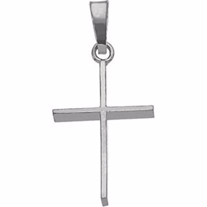 R16159:66951:P 14kt White 17x12mm Cross Pendant