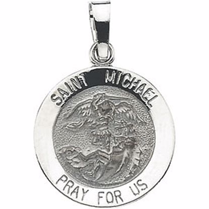 R5052:129620:P 14kt White 15mm St.Michael Medal