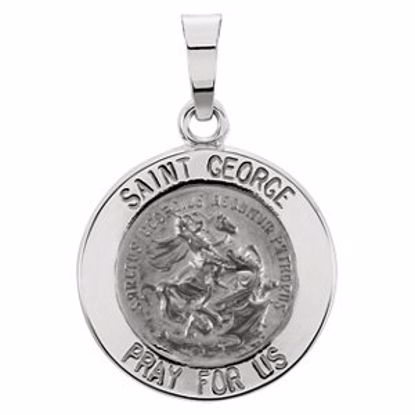 R16334:103933:P 14kt White 15mm Round St. George Medal