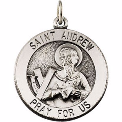 R16331:66801:P 14kt White 18.5mm Round St. Andrew Medal