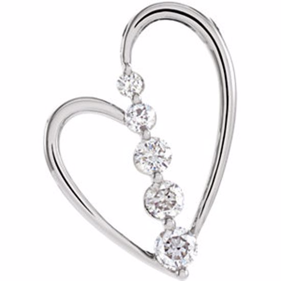 65449:60001:P 14kt White 1/2 CTW Diamond Journey Heart Pendant