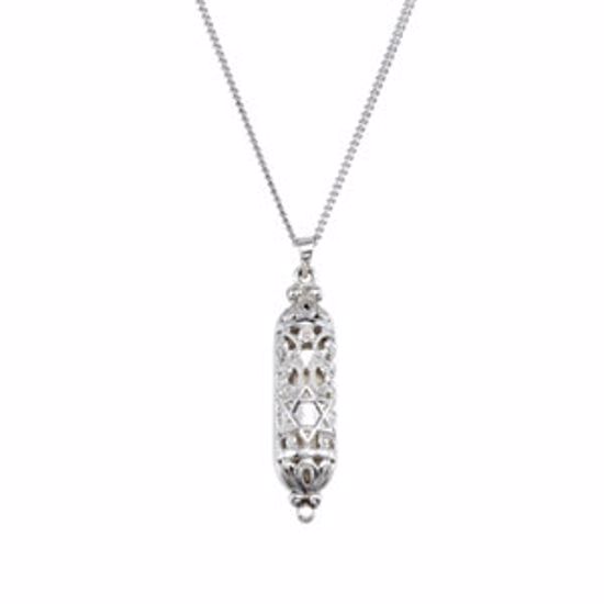 R5068:63279:P Hollow Mezuzah Pendant or Necklace