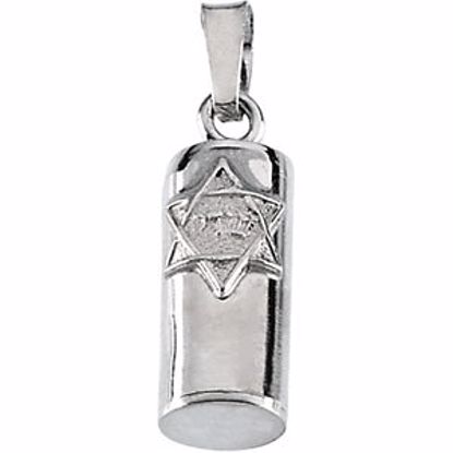 R16386:104063:P Sterling Silver 15x6mm Mezuzah Pendant