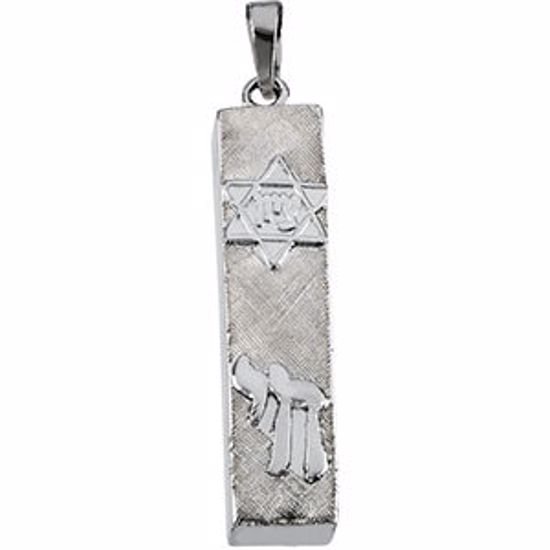 R16385:67320:P Sterling Silver 28x6mm Mezuzah Pendant