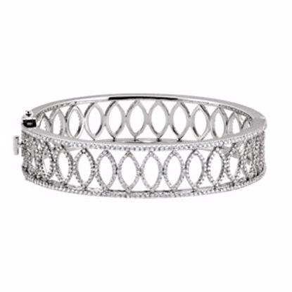 65487:60001:P 14kt White 5 1/4 CTW Diamond Bangle Bracelet