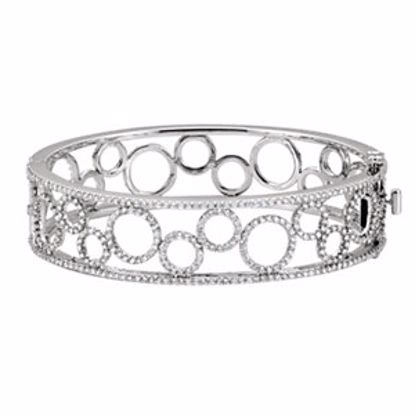 65484:60001:P 14kt White 6 7/8 CTW Diamond Bangle Bracelet