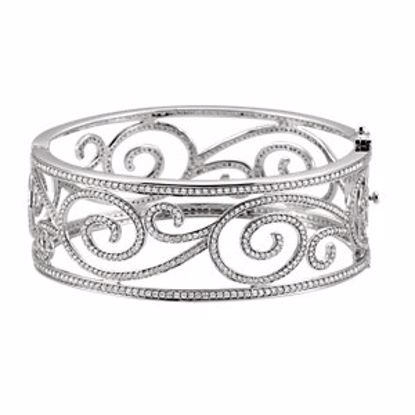 65486:60001:P 14kt White 5 1/8 CTW Diamond Bangle Bracelet