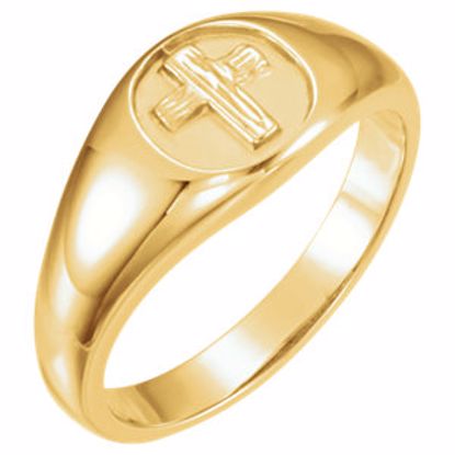 R16612KIT:143732:P 10kt Yellow The Rugged Cross® Chastity Ring Size 10