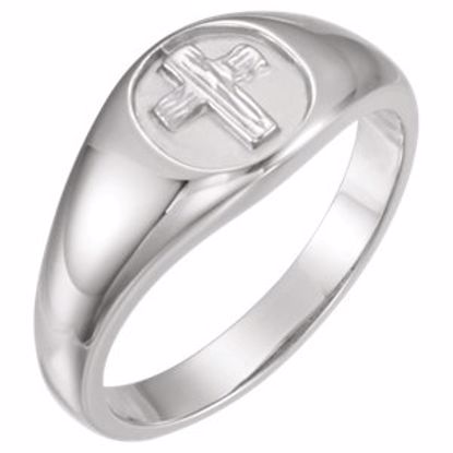 R16612KIT:143737:P Sterling Silver The Rugged Cross® Chastity Ring Size 11