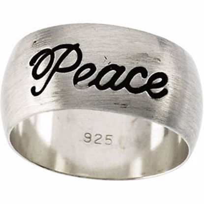 R43020:60002:P Sterling Silver Sterling Silver Antiqued Peace Ring Size 5