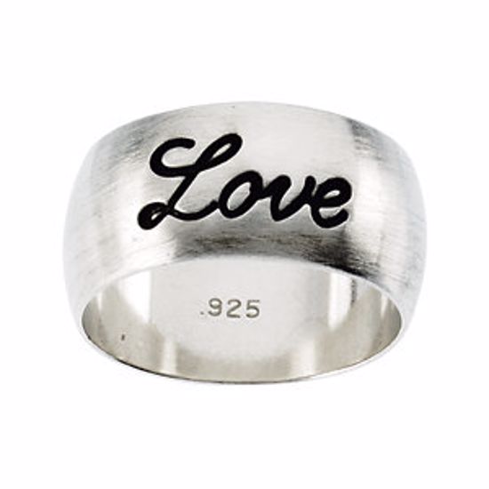 R43021:60006:P Sterling Silver Love Ring Size 9