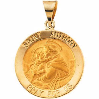 R41625:60002:P 14kt Yellow 18.25mm Hollow Round St. Anthony Medal