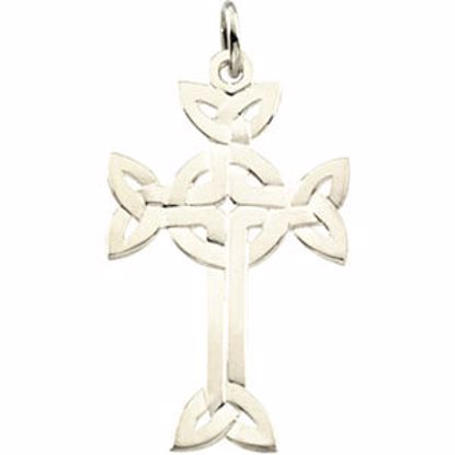 R42096:60001:P Sterling Silver 31.25x20mm Celtic Design Cross Pendant