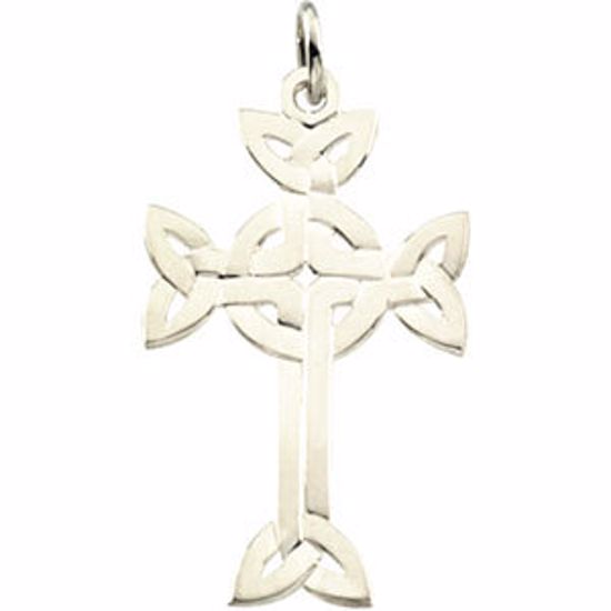 R42096:60001:P Sterling Silver 31.25x20mm Celtic Design Cross Pendant