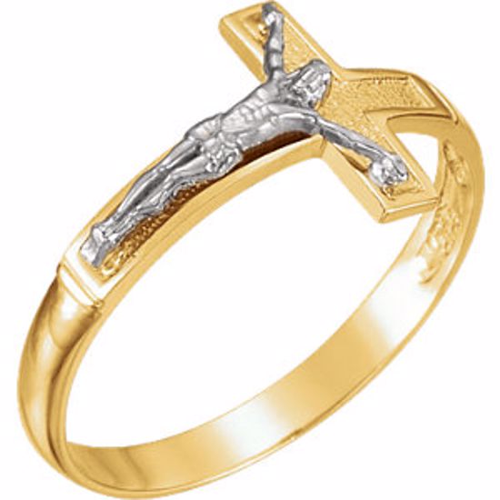 R43026:60001:P Two-Tone Crucifix Ring