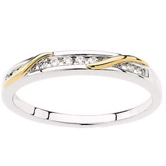 65558:60002:P 14kt White & Yellow 1/8 CT TW Band 