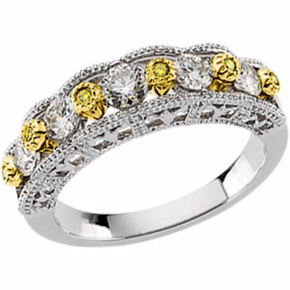 65583:60001:P 14kt White & Yellow 3/4 CTW Diamond Anniversary Band