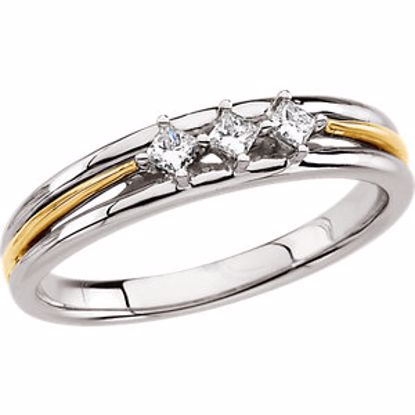 65627:60002:P 14kt White & Yellow 1/6 CTW Diamond Band