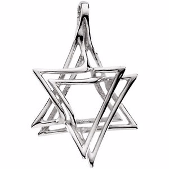 R41676:60002:P 14kt White 30.25x20mm Star of David Pendant