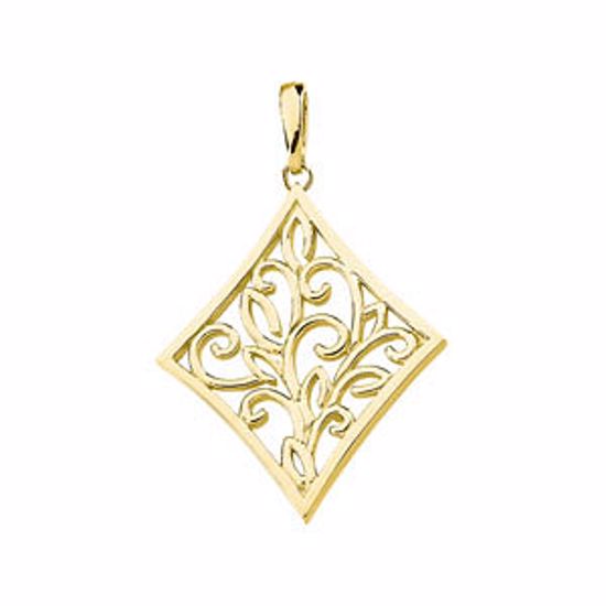 83630:100001:P Diamond Shape Filigree Pendant