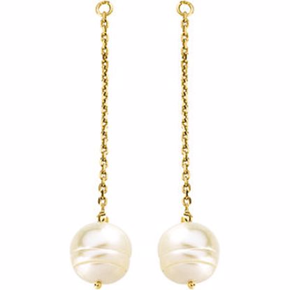 65780:60001:P 14kt Yellow 9-11mm Freshwater Cultured Pearl Earring Jackets