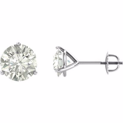 64846:60002:P Charles & Colvard Moissanite® 3-Prong Threaded Post Stud Earrings