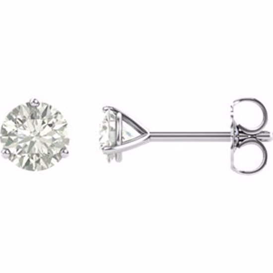 65782:60008:P 14kt White 4.5mm Round Charles & Colvard Moissanite® Earrings 