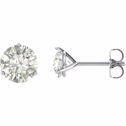 65782:60002:P 14kt White 6mm Round Charles & Colvard Moissanite® Earrings 