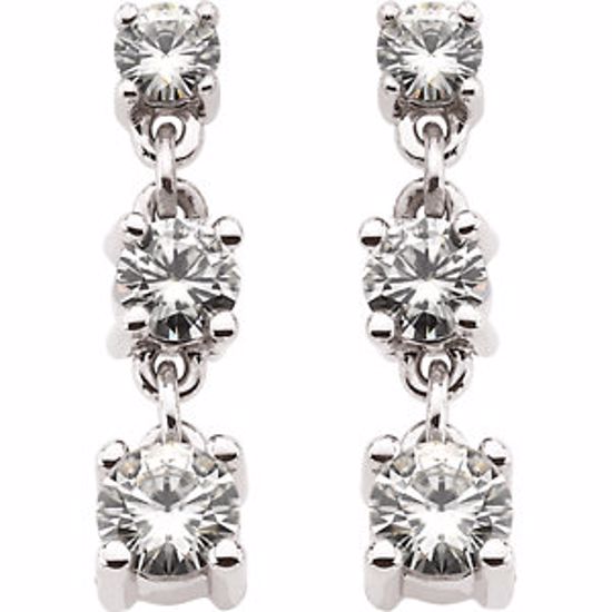 65787:60002:P Charles & Colvard Moissanite® 3-Stone Earrings