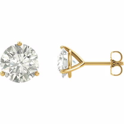 65782:60028:P 14kt Yellow 8mm Round Charles & Colvard Moissanite® Earrings 