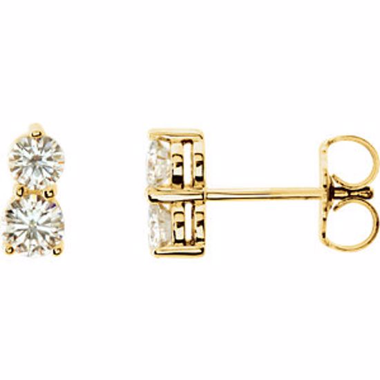 65784:60004:P Charles & Colvard Moissanite® Two-Stone Earrings