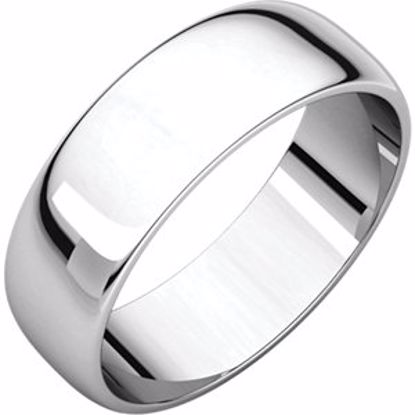 HRL16:100094:P 10kt White 6mm Light Half Round Band