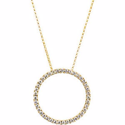 65831:1006:P 14kt Yellow 1 CTW Diamond Circle 18" Necklace