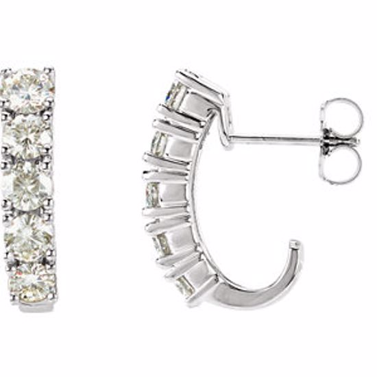 65788:60002:P Forever Classic™ Moissanite J-Hoop Earrings