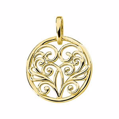 83651:304159:P 18kt Yellow Circular Filigree Pendant