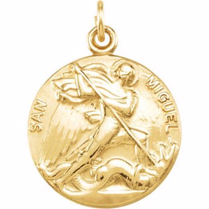 R45016:60001:P 14kt Yellow 18mm St. San Miguel Medal