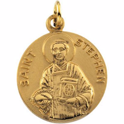 R45034:60001:P 14kt Yellow 18mm St. Stephen Medal