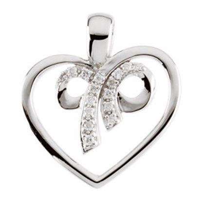 R41722:60001:P 14kt White Diamond Grateful Heart&trade; Pendant 