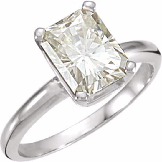 63242:289670:P 14kt White 9x7mm Emerald Forever Classic™ Moissanite Engagement Ring