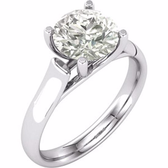 64609:60005:P 14kt White 8mm Round Forever Classic™ Moissanite Engagement Ring