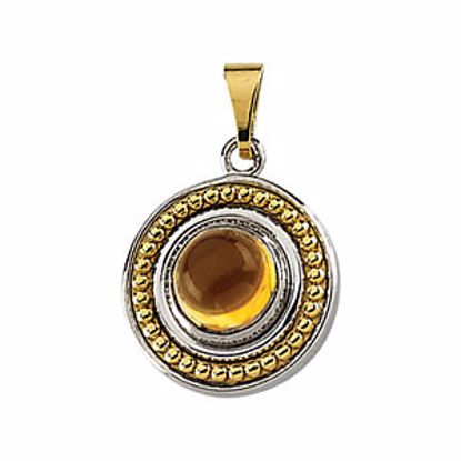 65985:60001:P Genuine Citrine Cabochon Pendant