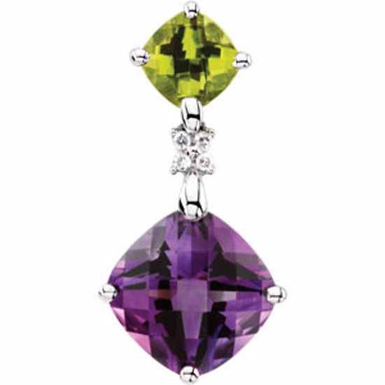 66083:60001:P Multi-Gemstone & Diamond Pendant