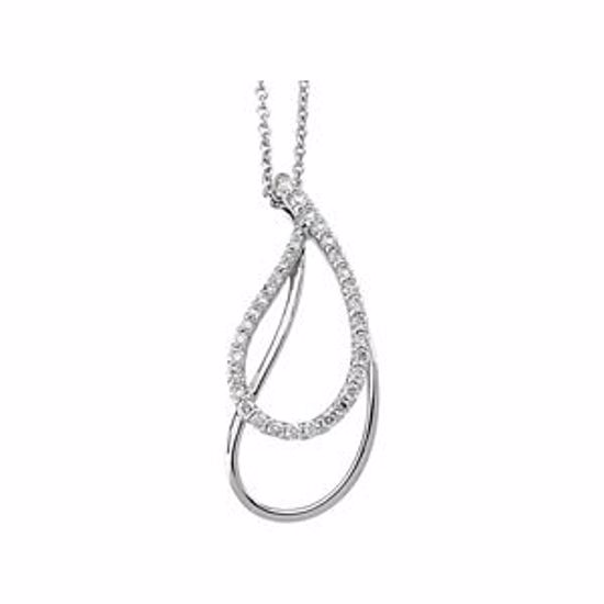 66037:60001:P 14kt White 5/8 CTW Diamond Paisley Necklace